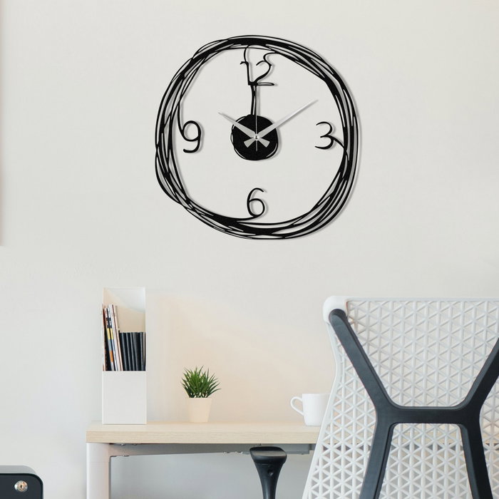 Wallity Gergo Reloj de Pared Decorativo de Metal Negro